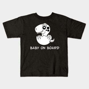 Baby on board cute dino Kids T-Shirt